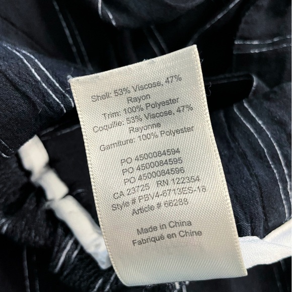 Wilfred Aritzia Black White Pinstripe Tie Waist Wide Leg Pants Women’s M - Picture 13 of 13